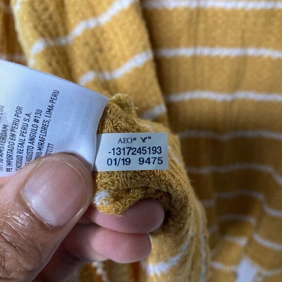 AEO Women's Mustard Yellow Soft & Sexy Plush Cropped Top Size Medium - Picture 11 of 11